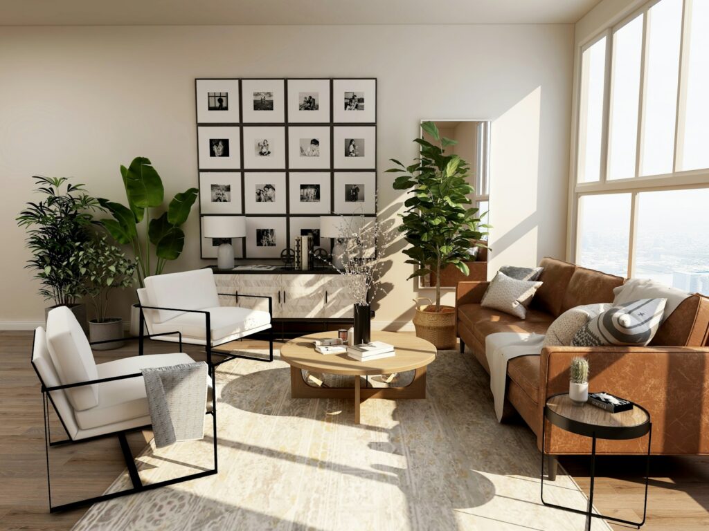 A calm, sunlit living room